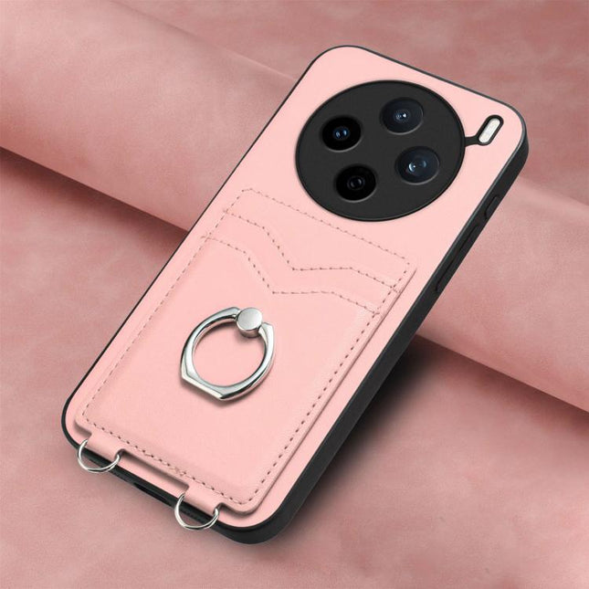 R20 Ring Card Holder Phone Case, For vivo X200s, For vivo Y29 4G / T4x / Y300t, For vivo V50 / V50e, For vivo X200 Ultra