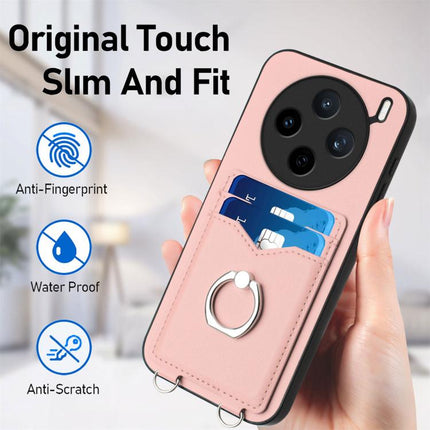 R20 Ring Card Holder Phone Case, For vivo X200s, For vivo Y29 4G / T4x / Y300t, For vivo V50 / V50e, For vivo X200 Ultra