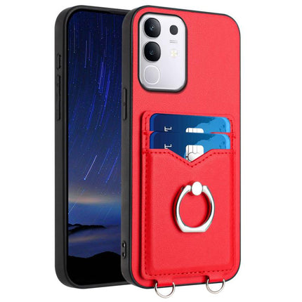 R20 Ring Card Holder Phone Case, For vivo X200s, For vivo Y29 4G / T4x / Y300t, For vivo V50 / V50e, For vivo X200 Ultra