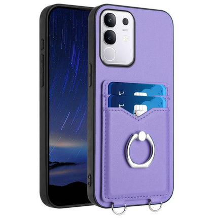 R20 Ring Card Holder Phone Case, For vivo X200s, For vivo Y29 4G / T4x / Y300t, For vivo V50 / V50e, For vivo X200 Ultra
