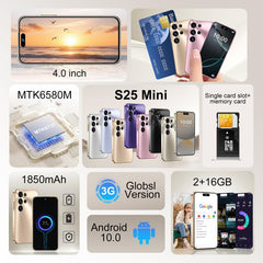 S25 Mini / ZKM10, 2GB+16GB, 4.0 inch Android 10 MTK6580M Quad Core, Network: 3G, Dual SIM