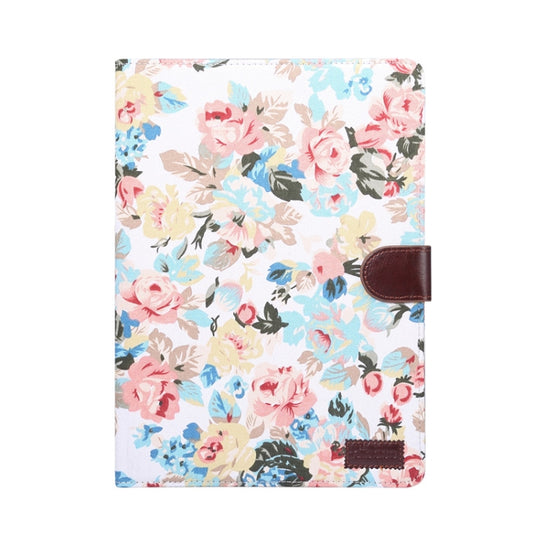 Funda protectora de cuero con tapa horizontal para PC con textura de tela con flores, soporte, ranuras para tarjetas, billetera, marco de fotos y función de suspensión/activación, para iPad Air 2022/2020 10.9