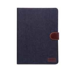 Funda protectora de cuero con tapa horizontal para PC con textura de mezclilla, con soporte, ranuras para tarjetas, billetera, marco de fotos y función de suspensión/activación, para iPad Air 2022/2020 10.9