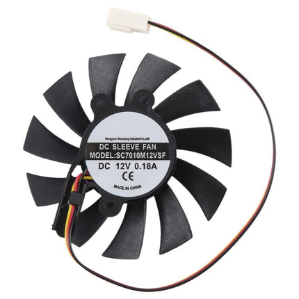 For SEEWO SC7010M12VSF DC12V 0.18A 3Pin Cooling Fan, 3Pin Fan blade diameter 65mm