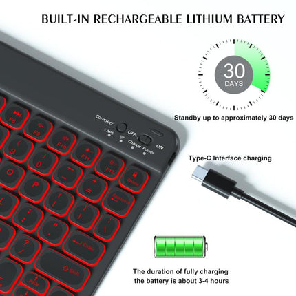 Colorful Backlight Bluetooth Keyboard Leather Tablet Case, For iPad Air 11 2024 / Air 11 2025, For iPad Air 5 / Air 4 10.9