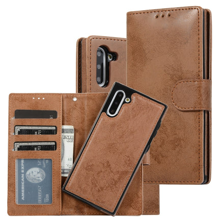 Retro 2 in 1 Detachable Magnetic Horizontal Flip TPU + PU Leather Case with Holder & Card Slots & Photo Frame & Wallet, For Samsung Galaxy Note8, For Samsung Galaxy Note9, For Samsung Galaxy Note10, For Samsung Galaxy Note10+