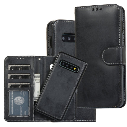 Retro 2 in 1 Detachable Magnetic Horizontal Flip TPU + PU Leather Case with Holder & Card Slots & Photo Frame & Wallet, For Samsung Galaxy S10, For Samsung Galaxy S10e, For Samsung Galaxy S10+, For Samsung Galaxy S20