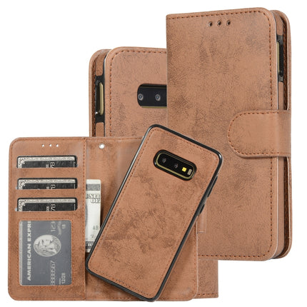 Retro 2 in 1 Detachable Magnetic Horizontal Flip TPU + PU Leather Case with Holder & Card Slots & Photo Frame & Wallet, For Samsung Galaxy S10, For Samsung Galaxy S10e, For Samsung Galaxy S10+, For Samsung Galaxy S20
