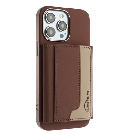 Colour Matching Horizontal Magnetic Card Bag RFID MagSafe Phone Case, For iPhone 15 Pro Max, For iPhone 15 Pro, For iPhone 15 Plus, For iPhone 15