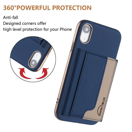 Colour Matching Horizontal Magnetic Card Bag RFID MagSafe Phone Case, For iPhone XR, For iPhone 8 Plus / 7 Plus, For iPhone 8 / 7 / 6