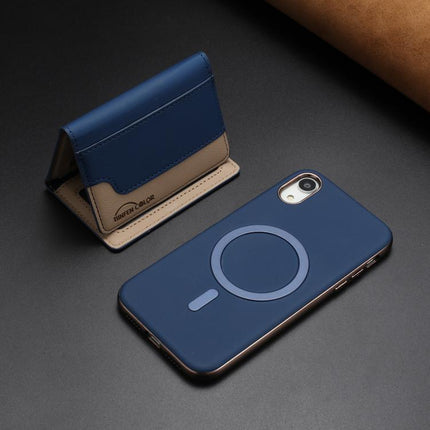 Colour Matching Horizontal Magnetic Card Bag RFID MagSafe Phone Case, For iPhone XR, For iPhone 8 Plus / 7 Plus, For iPhone 8 / 7 / 6