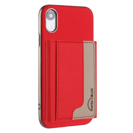 Colour Matching Horizontal Magnetic Card Bag RFID MagSafe Phone Case, For iPhone XR, For iPhone 8 Plus / 7 Plus, For iPhone 8 / 7 / 6