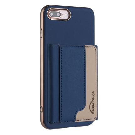 Colour Matching Horizontal Magnetic Card Bag RFID MagSafe Phone Case, For iPhone XR, For iPhone 8 Plus / 7 Plus, For iPhone 8 / 7 / 6