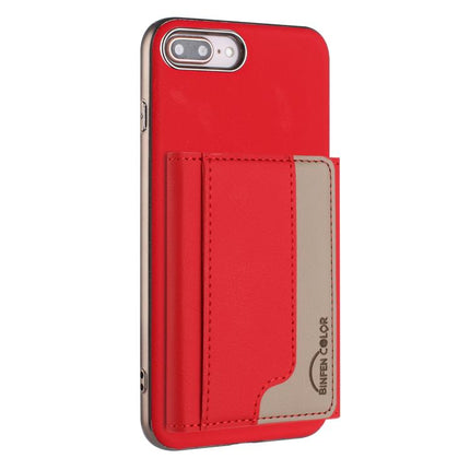 Colour Matching Horizontal Magnetic Card Bag RFID MagSafe Phone Case, For iPhone XR, For iPhone 8 Plus / 7 Plus, For iPhone 8 / 7 / 6