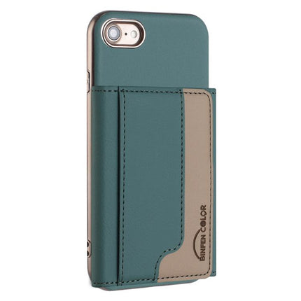 Colour Matching Horizontal Magnetic Card Bag RFID MagSafe Phone Case, For iPhone XR, For iPhone 8 Plus / 7 Plus, For iPhone 8 / 7 / 6