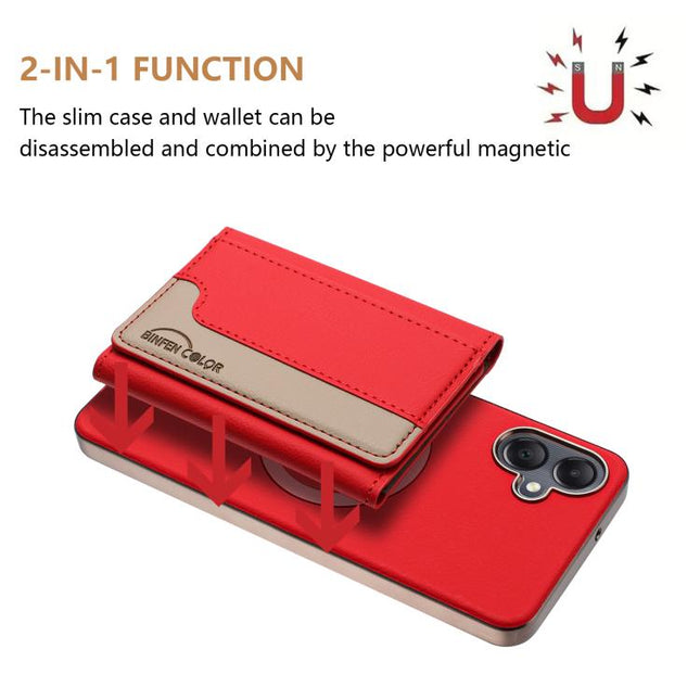 Colour Matching Horizontal Magnetic Card Bag RFID MagSafe Phone Case, For Samsung Galaxy A06, For Samsung Galaxy A56, For Samsung Galaxy A26, For Samsung Galaxy A36