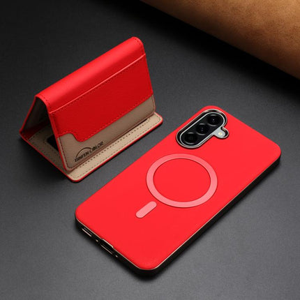 Colour Matching Horizontal Magnetic Card Bag RFID MagSafe Phone Case, For Samsung Galaxy A25, For Samsung Galaxy A55