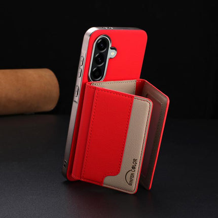 Colour Matching Horizontal Magnetic Card Bag RFID MagSafe Phone Case, For Samsung Galaxy A25, For Samsung Galaxy A55