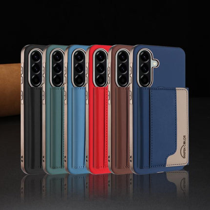 Colour Matching Horizontal Magnetic Card Bag RFID MagSafe Phone Case, For Samsung Galaxy A25, For Samsung Galaxy A55