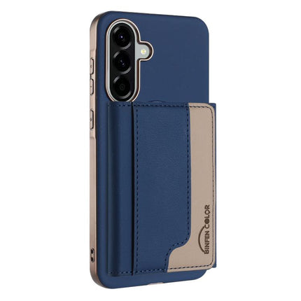 Colour Matching Horizontal Magnetic Card Bag RFID MagSafe Phone Case, For Samsung Galaxy A25, For Samsung Galaxy A55