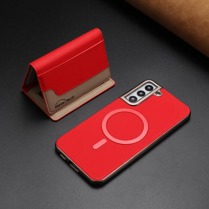 Colour Matching Horizontal Magnetic Card Bag RFID MagSafe Phone Case, For Samsung Galaxy S25 5G, For Samsung Galaxy S25+ 5G, For Samsung Galaxy S25 Ultra 5G, For Samsung Galaxy S24 FE 5G