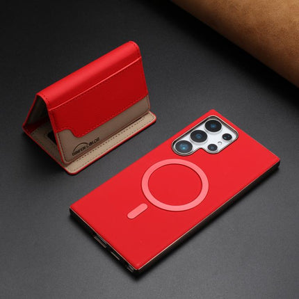 Colour Matching Horizontal Magnetic Card Bag RFID MagSafe Phone Case, For Samsung Galaxy S24 Ultra 5G, For Samsung Galaxy S24+ 5G, For Samsung Galaxy S24 5G, For Samsung Galaxy S23 Ultra 5G
