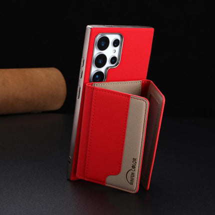 Colour Matching Horizontal Magnetic Card Bag RFID MagSafe Phone Case, For Samsung Galaxy S24 Ultra 5G, For Samsung Galaxy S24+ 5G, For Samsung Galaxy S24 5G, For Samsung Galaxy S23 Ultra 5G