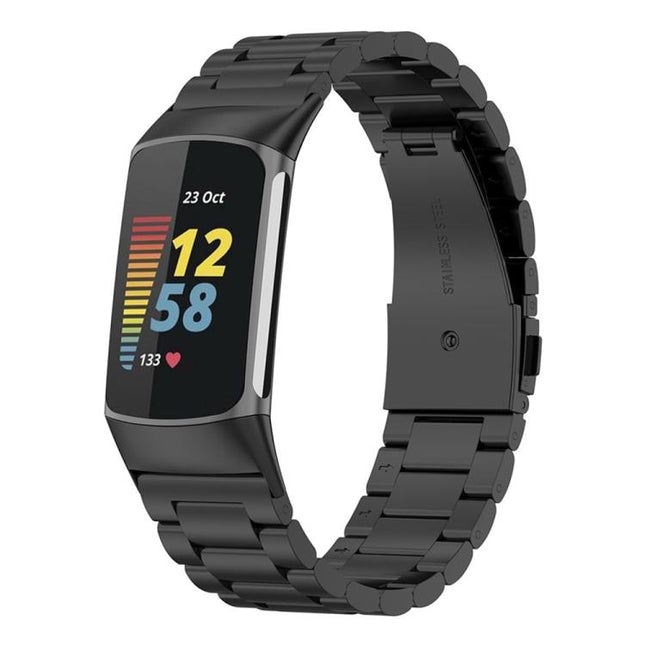 xDfind Three Beads Quick Release Metal Watch Band, For Fitbit Charge 6 / 5, For Fitbit Inspire 3, For Fitbit Versa 4 / 3 / Sense2 / 1, For Fitbit Charge 4 / 3