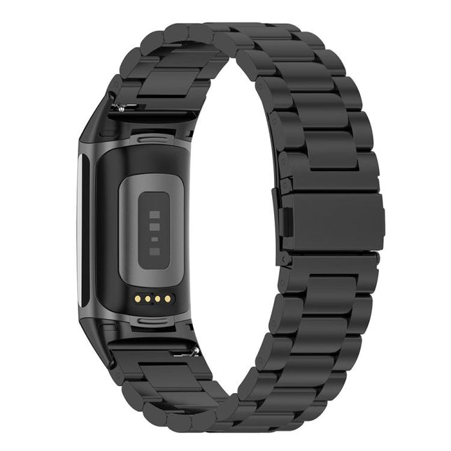 xDfind Three Beads Quick Release Metal Watch Band, For Fitbit Charge 6 / 5, For Fitbit Inspire 3, For Fitbit Versa 4 / 3 / Sense2 / 1, For Fitbit Charge 4 / 3