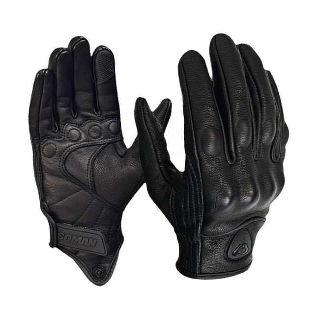 SOMAN MG-24 Motorcycle Sheepskin Gloves Touch Screen Off-road Riding Retro Gloves