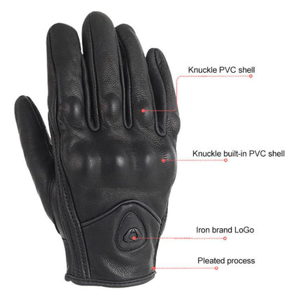 SOMAN MG-24 Motorcycle Sheepskin Gloves Touch Screen Off-road Riding Retro Gloves, M, L, XL, XXL