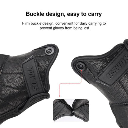 SOMAN MG-24 Motorcycle Sheepskin Gloves Touch Screen Off-road Riding Retro Gloves, M, L, XL, XXL
