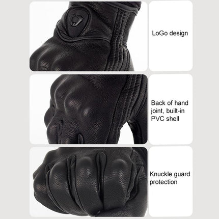SOMAN MG-24 Motorcycle Sheepskin Gloves Touch Screen Off-road Riding Retro Gloves, M, L, XL, XXL