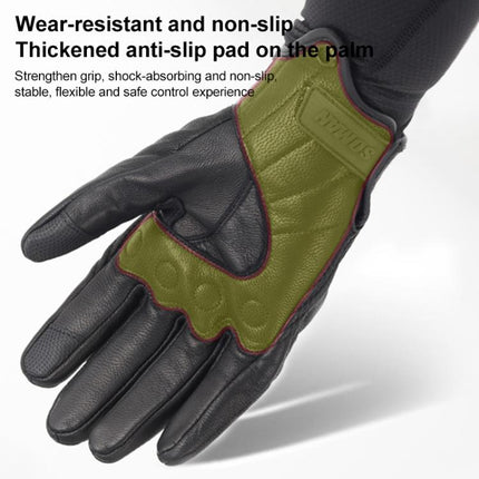 SOMAN MG-24 Motorcycle Sheepskin Gloves Touch Screen Off-road Riding Retro Gloves, M, L, XL, XXL