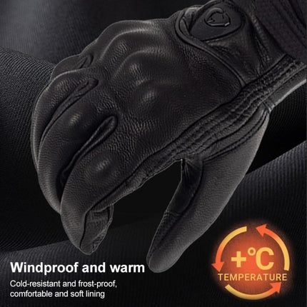 SOMAN MG-24 Motorcycle Sheepskin Gloves Touch Screen Off-road Riding Retro Gloves, M, L, XL, XXL
