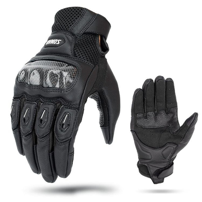 SOMAN  MG21 Motorcycle Sheepskin Carbon Fiber Gloves Off-road Riding Anti-slip Gloves, M, L, XL, XXL