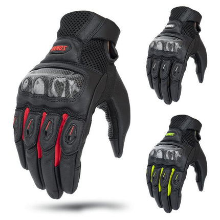 SOMAN  MG21 Motorcycle Sheepskin Carbon Fiber Gloves Off-road Riding Anti-slip Gloves