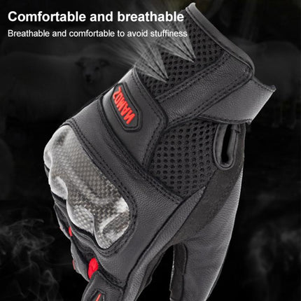 SOMAN  MG21 Motorcycle Sheepskin Carbon Fiber Gloves Off-road Riding Anti-slip Gloves