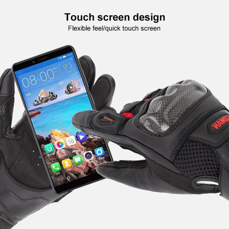 SOMAN  MG21 Motorcycle Sheepskin Carbon Fiber Gloves Off-road Riding Anti-slip Gloves