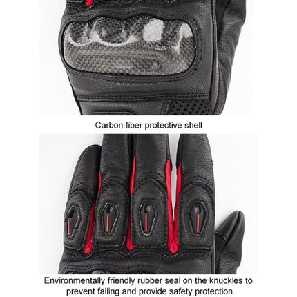 SOMAN  MG21 Motorcycle Sheepskin Carbon Fiber Gloves Off-road Riding Anti-slip Gloves