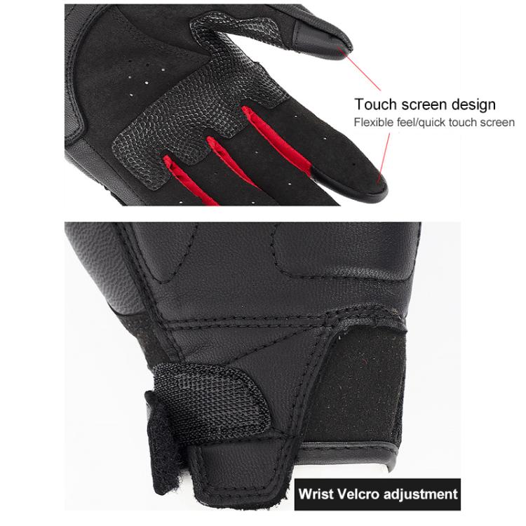 SOMAN  MG21 Motorcycle Sheepskin Carbon Fiber Gloves Off-road Riding Anti-slip Gloves
