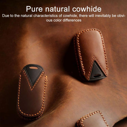 For Kia Carnival Hallmo B087 Crazy Horse Cowhide Car Key Protection Cover, For Kia Carnival