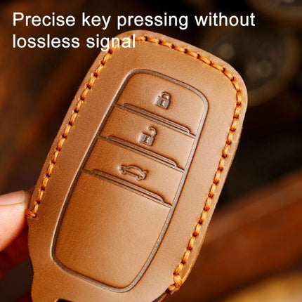 For Toyota Corolla 3-button B111 Crazy Horse Cowhide Car Key Protection Cover, For Toyota Corolla 3-button