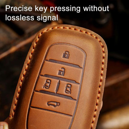 For Toyota Alphard Hallmo Crazy Horse Cowhide Car Key Protection Cover