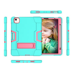 For iPad Air (2020) 10.9 Contrast Color Robot Shockproof Silicon + PC Protective Case with Holder & Pen Slot, For iPad Air 2022 / 2020 10.9