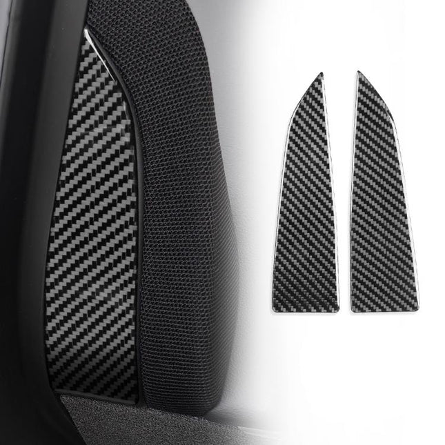 For Tesla Model 3 2023- 2pcs/Set Carbon Fiber Car Interior Door A-Pillar Decorative Sticker, Car Interior Door A-Pillar