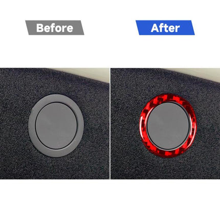 For Tesla Model 3 2023- Carbon Fiber Car Trunk Button Frame Decorative Sticker, Car Trunk Button Frame