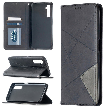 Rhombus Texture Horizontal Flip Magnetic Leather Case with Holder & Card Slots, For OPPO Realme C11, For OPPO Realme 6, For OPPO Realme 6 Pro, For OPPO Reno3 Pro