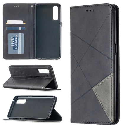 Rhombus Texture Horizontal Flip Magnetic Leather Case with Holder & Card Slots, For OPPO Realme C11, For OPPO Realme 6, For OPPO Realme 6 Pro, For OPPO Reno3 Pro