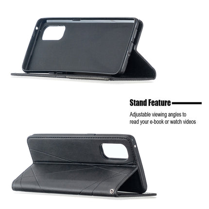 Rhombus Texture Horizontal Flip Magnetic Leather Case with Holder & Card Slots, For OPPO Reno4 Pro 5G